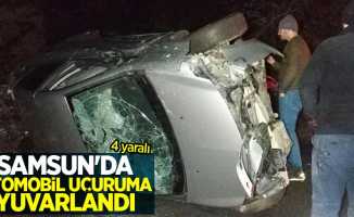 Samsun'da otomobil uçuruma yuvarlandı: 4 yaralı