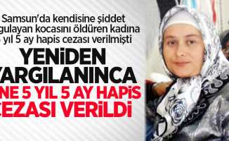 Samsun'da kendisine şiddet uygulayan kocasını öldüren kadın yeniden yargılanınca 5 yıl 5 ay hapis cezasına çarptırıldı