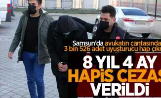 Samsun'da çantasından çok miktarda uyuşturucu hap çıkan avukata  8 yıl 4 ay hapis