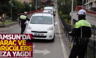 Samsun'da araç ve sürücülere ceza yağdı
