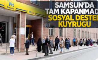 Samsun'da tam kapanmada sosyal destek kuyruğu