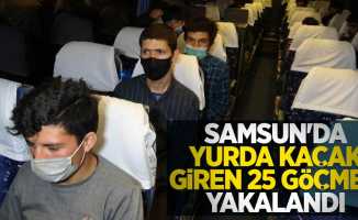 Samsun'da yurda kaçak giren 25 göçmen yakalandı