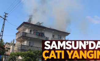 Samsun’da çatı yangını