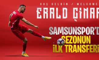 Kırmızı beyazlı kulüp ilk transferini duyurdu ...  Erald Çinari  Samsunspor'da 