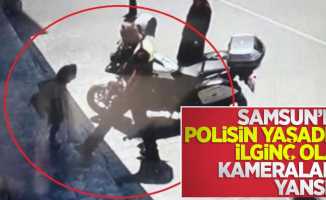 Samsun'da polisin yaşadığı ilginç olay kameralara yansıdı