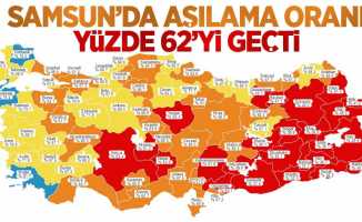 Samsun'da aşılama oranı yüzde 62'yi geçti