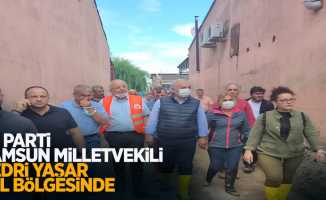 İYİ Parti Samsun Milletvekili Bedri Yaşar sel bölgesinde