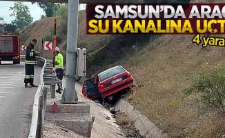 Samsun'da araç su kanalına uçtu: 4 yaralı
