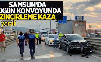 Samsun'da düğün konvoyunda zincirleme kaza: 2 yaralı