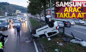 Samsun'da araç takla attı: 4 yaralı
