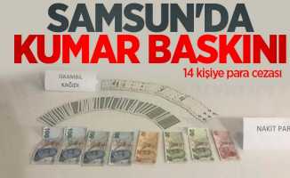 Samsun'da kumar baskını: 14 kişiye para cezası