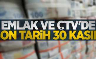 Borcu olanlar dikkat! Emlak ve ÇTV'de son tarih 30 Kasım