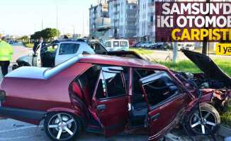 Samsun'da 2 otomobil çarpıştı: 1 yaralı