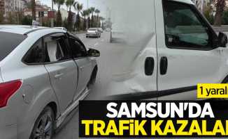 Samsun'da trafik kazaları: 1 yaralı