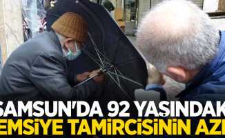 Samsun'da 92 yaşındaki şemsiye tamircisinin azmi
