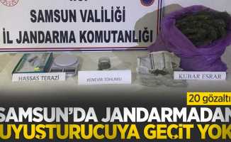Samsun'da jandarmadan uyuşturucuya geçit yok: 20 gözaltı