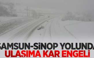 Samsun-Sinop yolunda ulaşıma kar engeli
