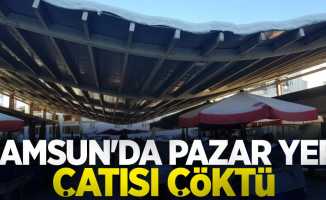 Samsun'da pazar yeri çatısı çöktü