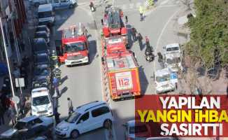 Samsun'da yangın ihbarı şaşırttı