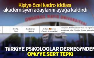 Türkiye Psikologlar Derneği'nden Omü'ye sert tepki