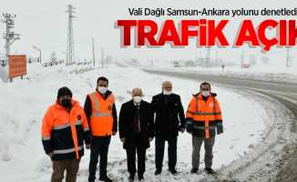 Vali Dağlı Samsun-Ankara yolunu denetledi: Trafik açık