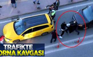 Samsun'da trafikte korna kavgası