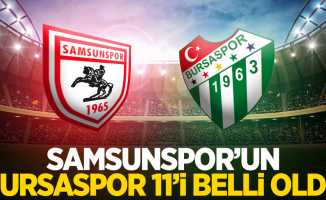 Samsunspor'un Bursaspor ilk 11'i belli oldu