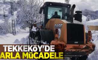 Tekkeköy'de karla mücadele