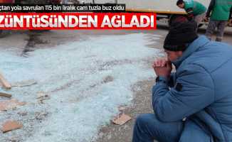 Yola savrulan 115 bin liralık cam tuzla buz oldu! Üzüntüsünden ağladı