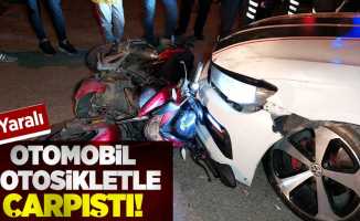 Samsun'da Arabayla Motosiklet Çarpıştı! 1 Yaralı