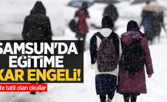 Samsun'da Eğitime Kar Engeli! İşte Kar Tatili Olan Okullar!