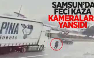 Samsun'da feci kaza kameralara yansıdı