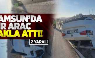 Samsun'da Lüks Otomobil Takla Attı! 2 Yaralı