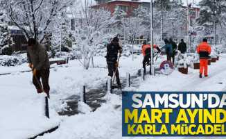 Samsun'da mart ayında karla mücadele