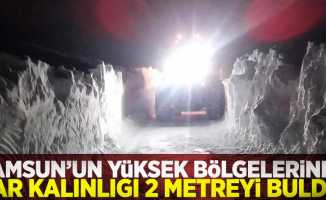 Samsun'un Yüksek Bölgelerinde Kar Kalınlığı 2 Metreyi Buldu!