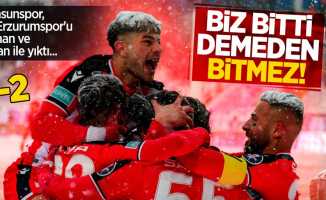 Samsunspor, BB.Erzurumspor'u Osman ve Hasan ile yıktı... BİZ BİTTİ DEMEDEN BİTMEZ 1-2
