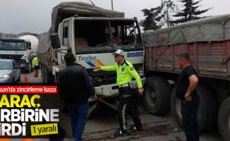 Samsun'da 8 araç birbirine girdi: 1 yaralı