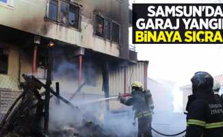 Samsun'da garaj yangını binaya sıçradı