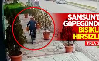 Samsun'da güpegündüz bisiklet hırsızlığı