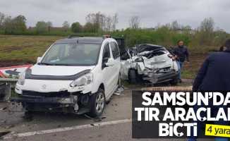 Samsun'da tır araçları biçti: 4 yaralı