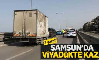 Samsun'da viyadükte kaza: 1 yaralı 