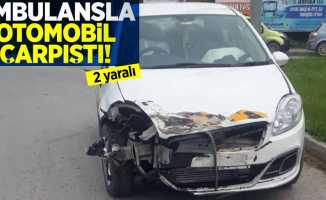Samsun'da Ambulansla Otomobil Çarpıştı! 2 yaralı