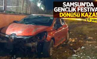 Samsun'da Gençlik Festivali dönüşü kaza: 6 yaralı