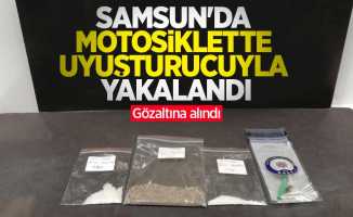 Samsun'da motosiklette uyuşturucuyla yakalandı: Gözaltına alındı