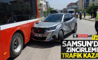 Samsun'da zincirleme trafik kazası: 1 yaralı