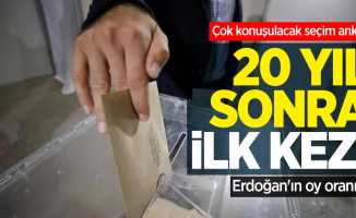 Çok konuşulacak seçim anketi: 20 yıl sonra ilk! Erdoğan'ın oy oranı...