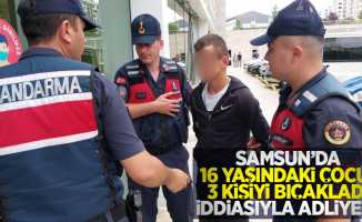 Samsun'da 16 yaşındaki çocuk 3 kişiyi bıçakladığı iddiasıyla adliyede