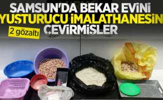 Samsun'da bekar evini uyuşturucu imalathanesine çevirmişler: 2 gözaltı