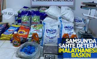 Samsun'da sahte deterjan imalathanesine baskın