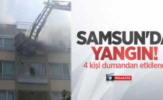 Samsun'da yangın! 4 kişi dumandan etkilendi
